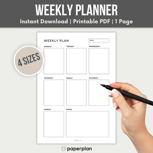 Weekly Planner - Monday Start