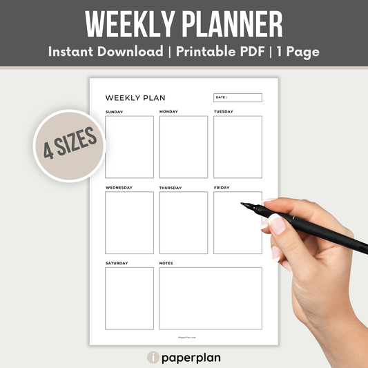 Weekly Planner - Sunday Start