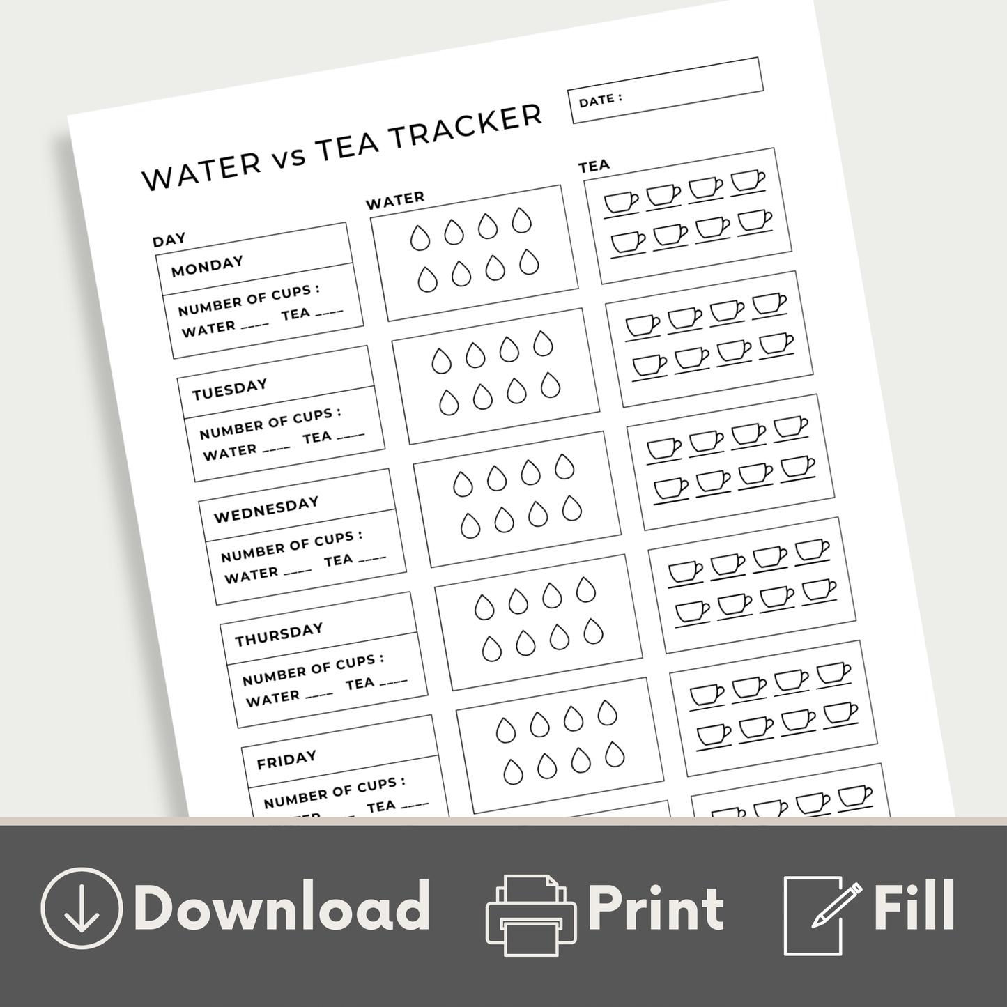 Water Vs Tea Tracker