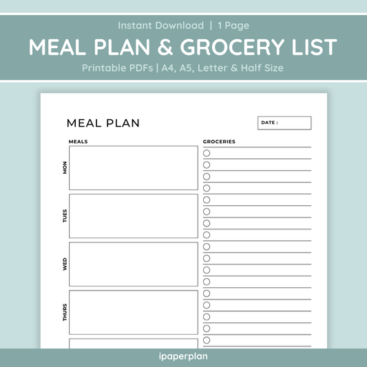 Meal Plan and Grocery List