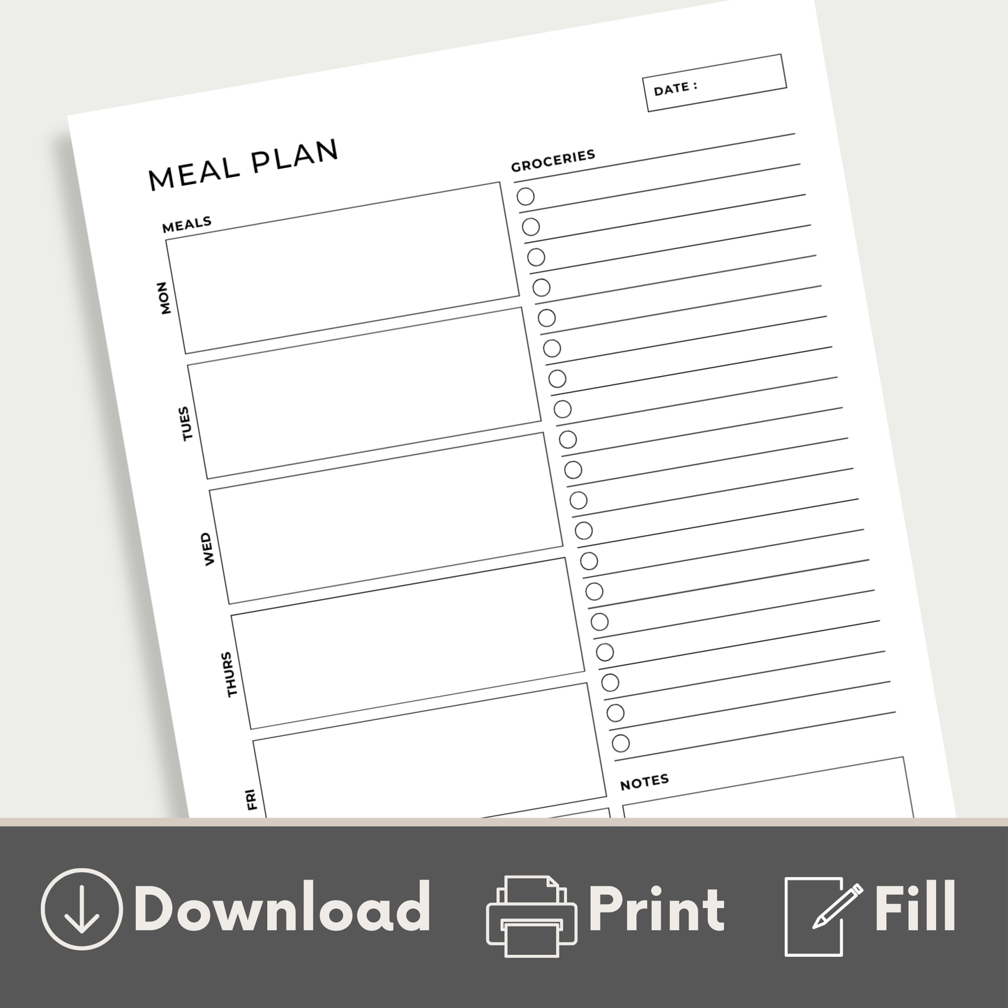 Meal Plan and Grocery List