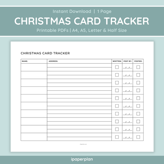 Christmas Card Tracker