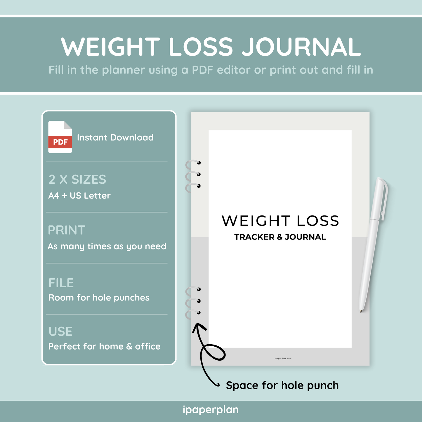 Weight Loss Journal Bundle - 30 Pages