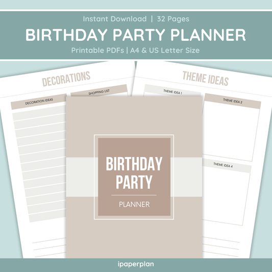 Birthday Party Planner Bundle - 32 Pages