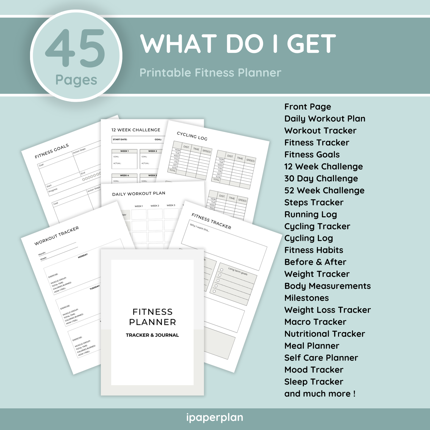 Fitness Planner Bundle - 45 Pages